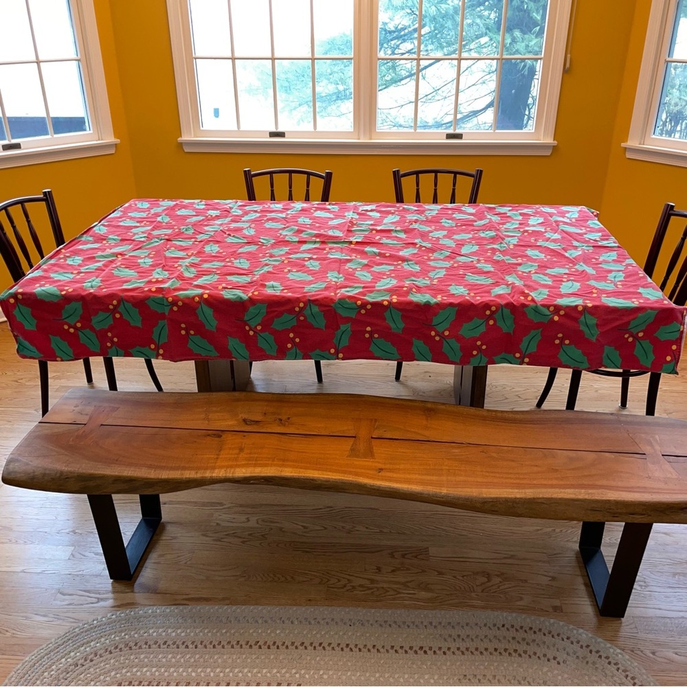 Eddie Bauer Home Holly Tablecloth - 100% cotton- Festive!